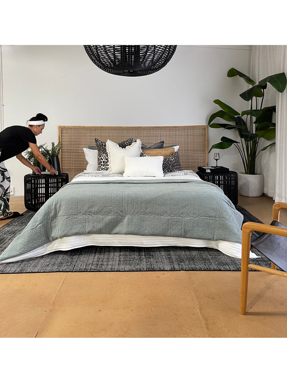 Karley | Extra-Wide Bedhead Rattan