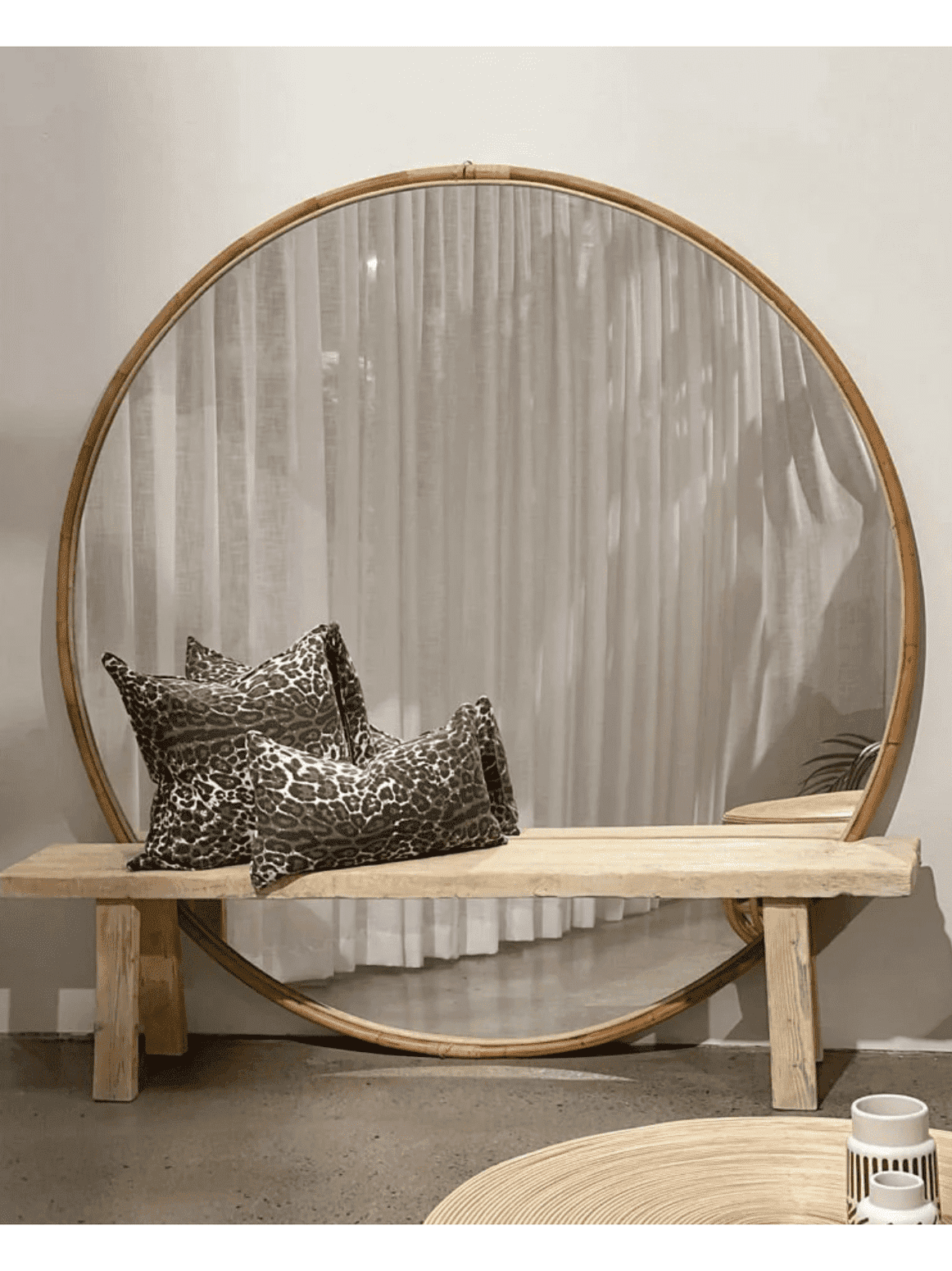 Zoe | Extra Large Round Mirror Rattan