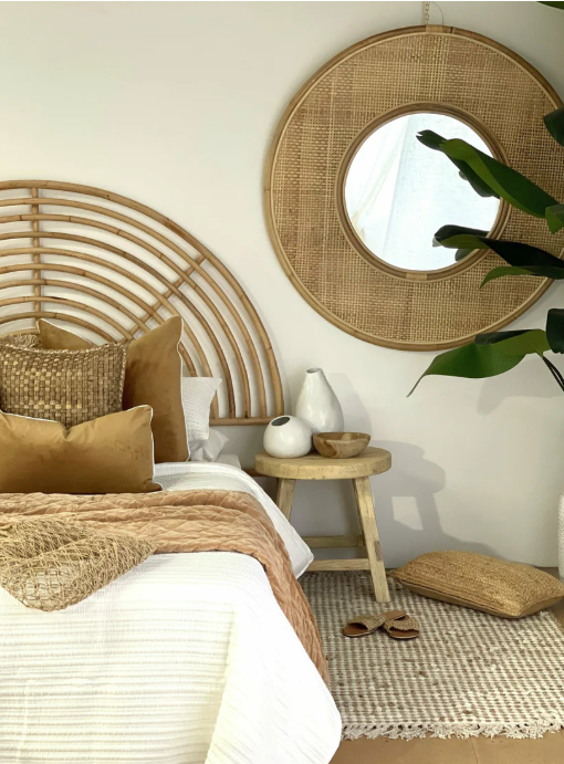 Alicia | Round Rattan Mirror Natural